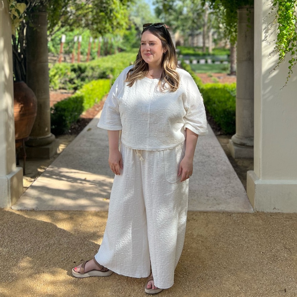 Salt by Roolee Textured Cotton Top and Pant Set